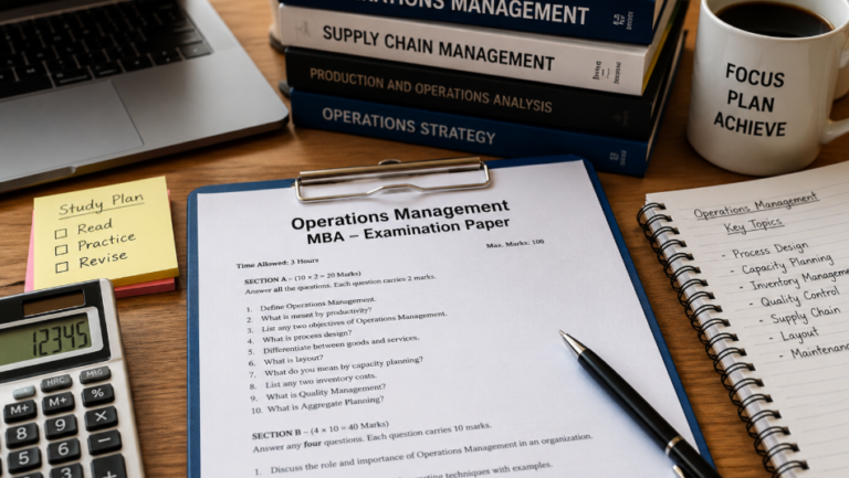 Operations Management MBA Paper with Solution